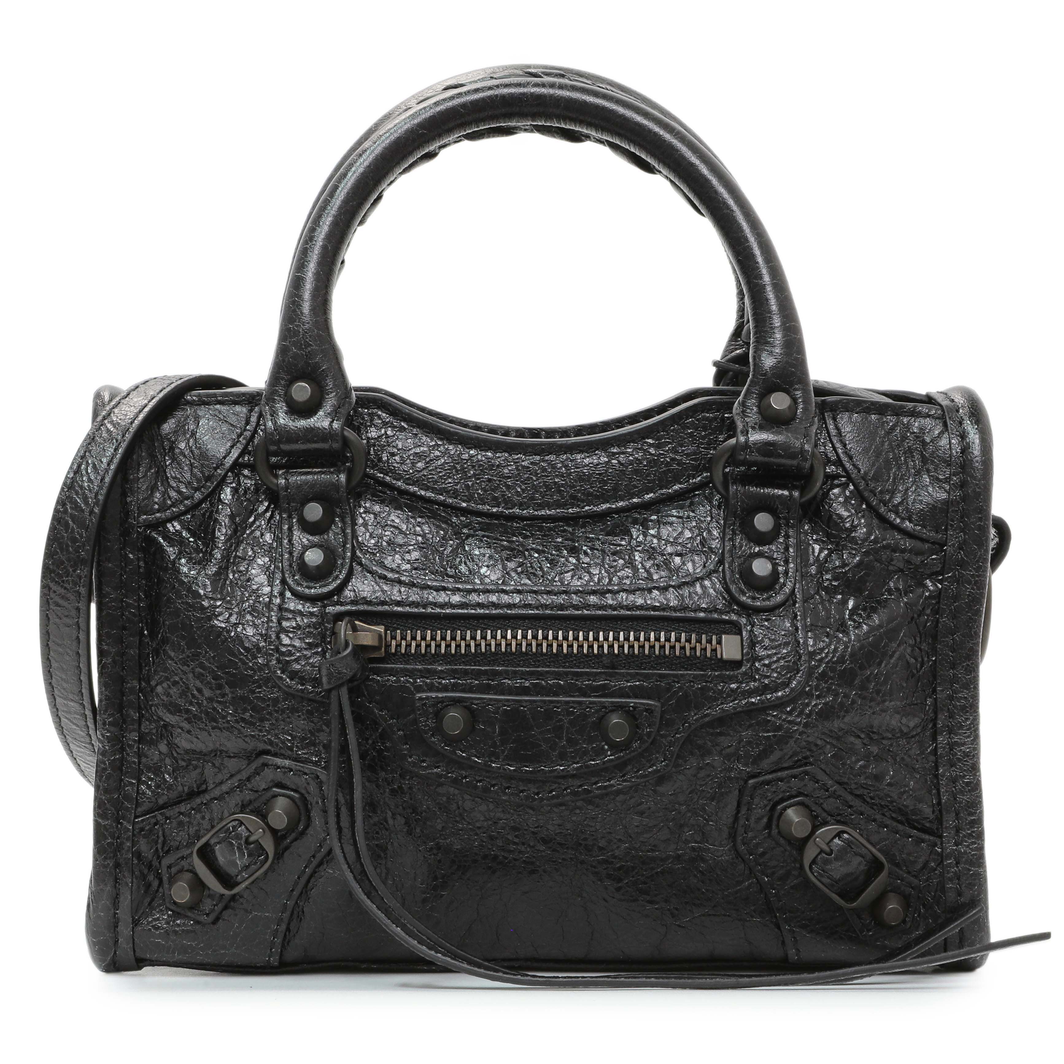 Balenciaga Black Agneau Classic Hardware Nano City – Modaselle