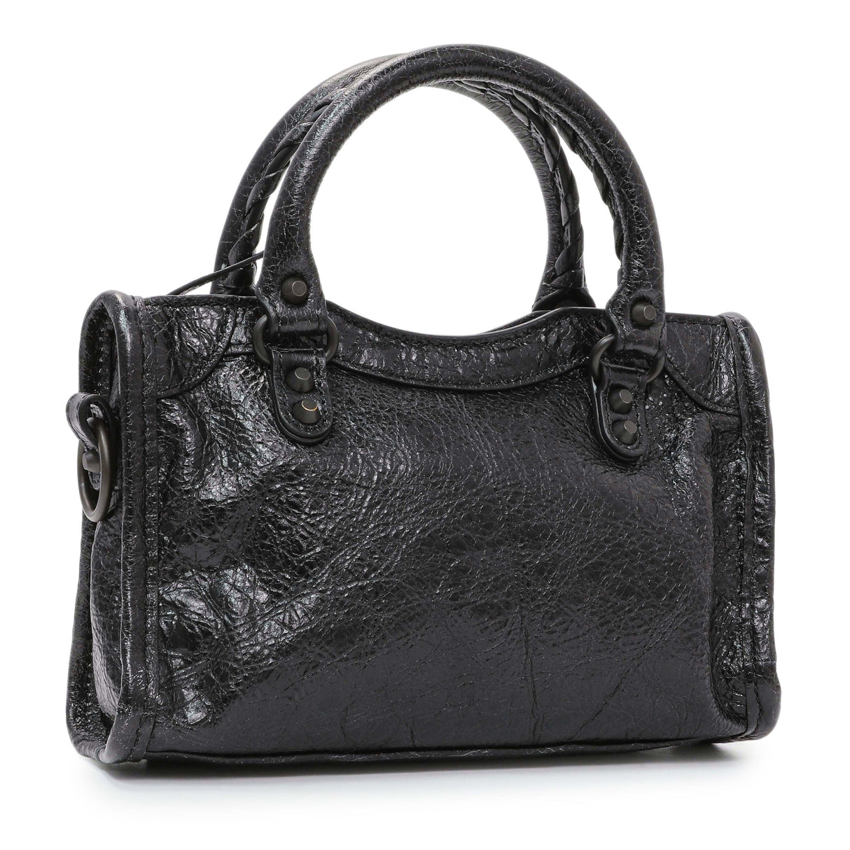 Balenciaga Black Agneau Classic Hardware Nano City Handbags Balenciaga