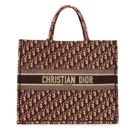 Christian Dior Burgundy Oblique Large Book Tote Handbags Christian Dior