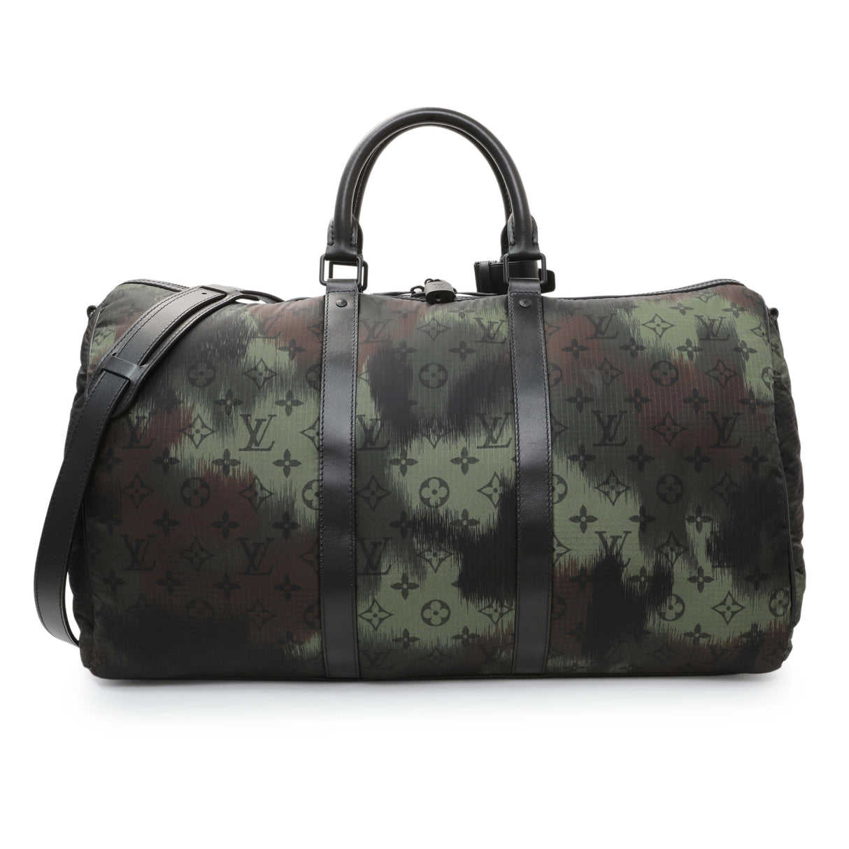 Louis Vuitton Nylon Monogram Camouflage Keepall 50 Bandouliere