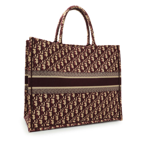 Christian Dior Burgundy Oblique Large Book Tote Handbags Christian Dior