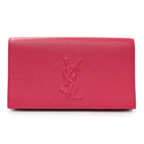 Saint Laurent Fuchsia Calfskin Monogram Large Belle De Jour Clutch Handbags Saint Laurent