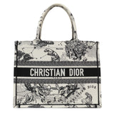 Christian Dior Latte and Black Canvas Embroidered Zodiac Toile de Jouy Medium Book Tote