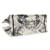 Christian Dior Latte and Black Canvas Embroidered Zodiac Toile de Jouy Medium Book Tote