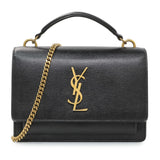 Saint Laurent Black Calfskin Monogram Sunset Chain Wallet Handbags Saint Laurent
