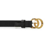 Gucci Black Cream Moon Calfskin Pearl Double G 20mm Belt Accessories Gucci