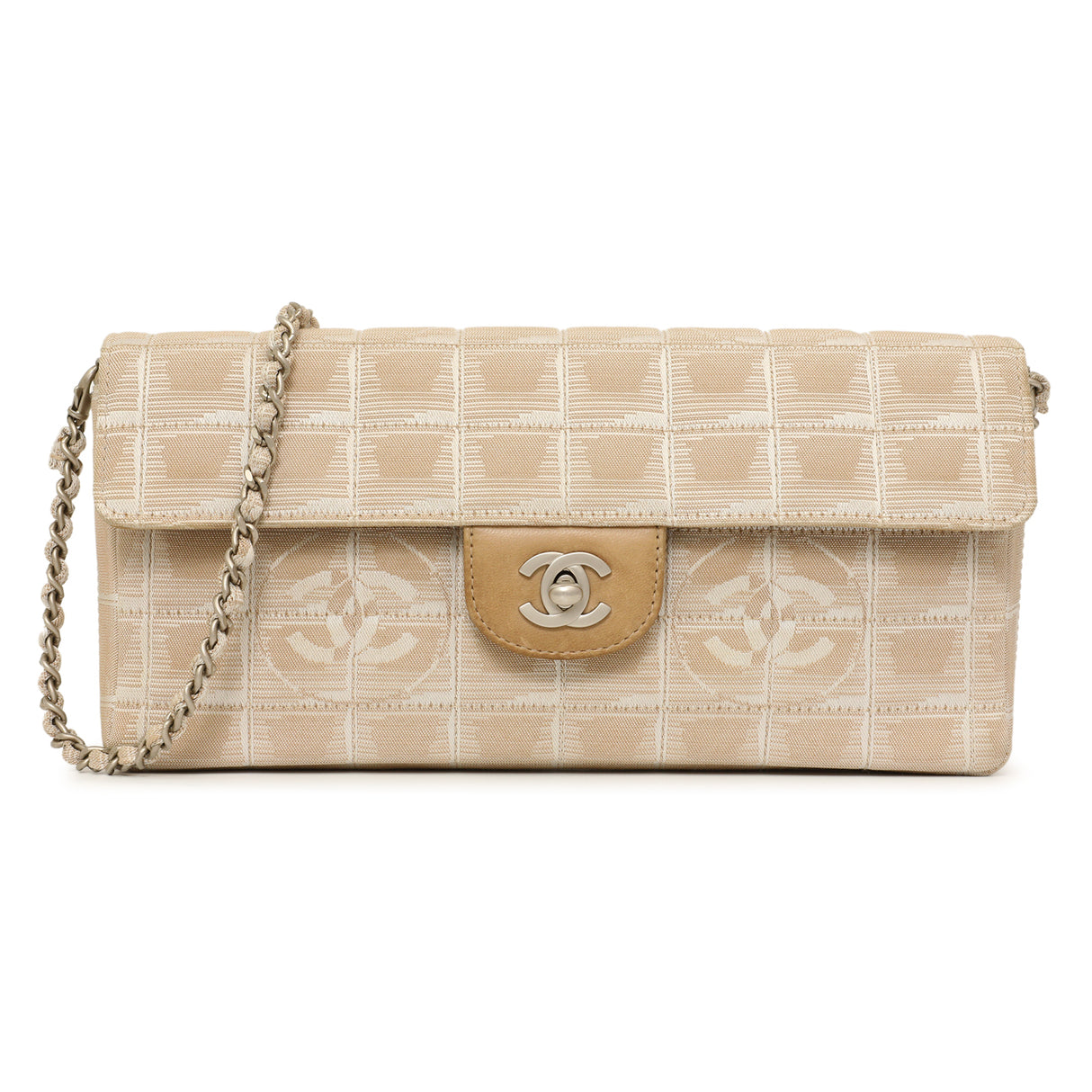 Chanel Beige Nylon Travel East West Flap