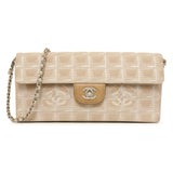 Chanel Beige Nylon Travel East West Flap