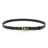 Gucci Black Cream Moon Calfskin Pearl Double G 20mm Belt Accessories Gucci