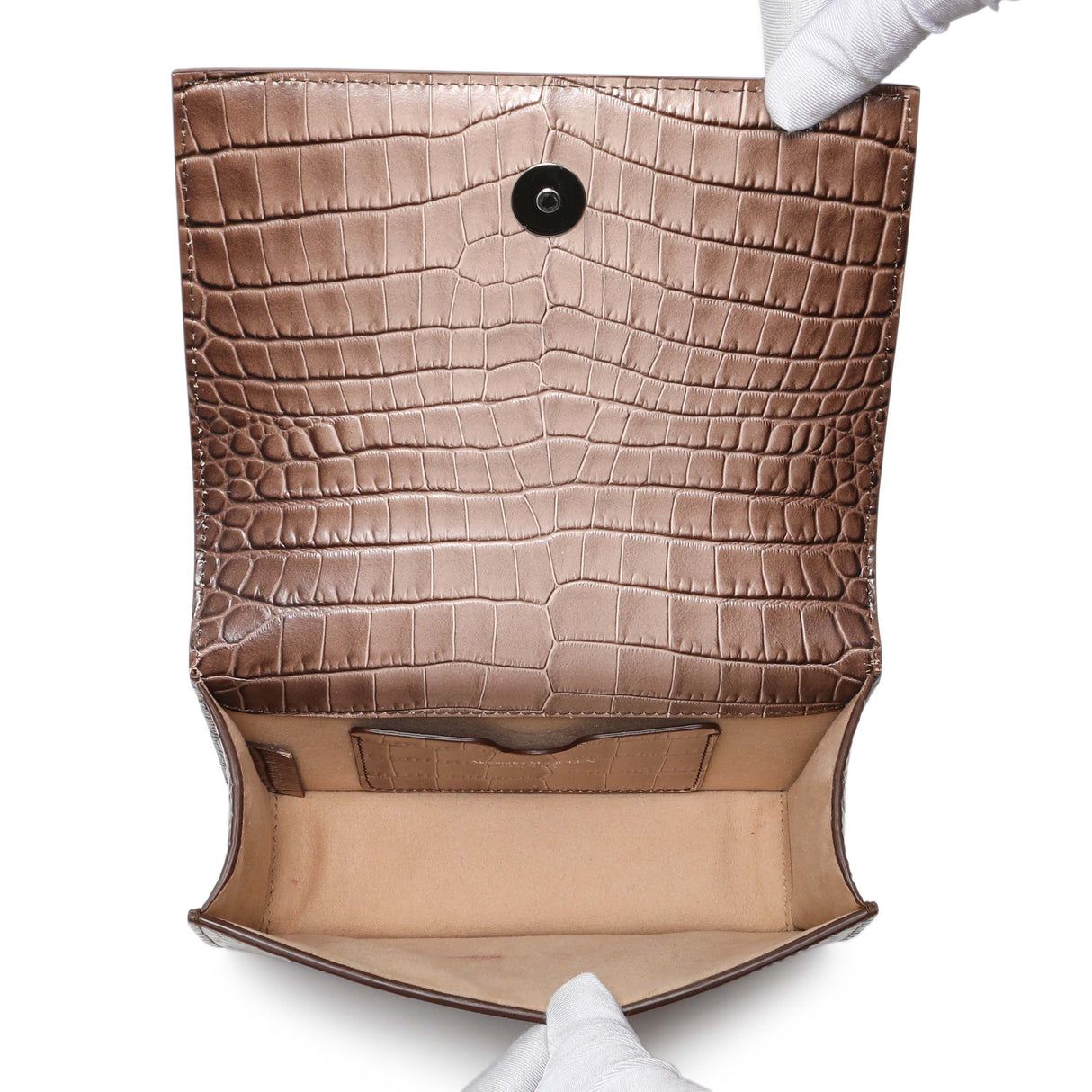 Alexander McQueen Crocodile Embossed Jeweled Satchel Handbags Alexander McQueen