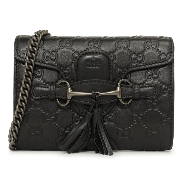 Gucci Black Guccissima Mini Emily Shoulder Bag – Modaselle
