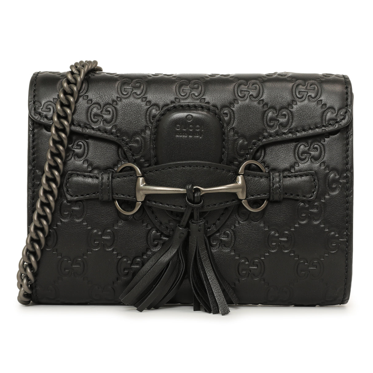 Gucci Black Guccissima Mini Emily Shoulder Bag