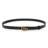 Gucci Black Calfskin Double G 20mm Belt Accessories Gucci