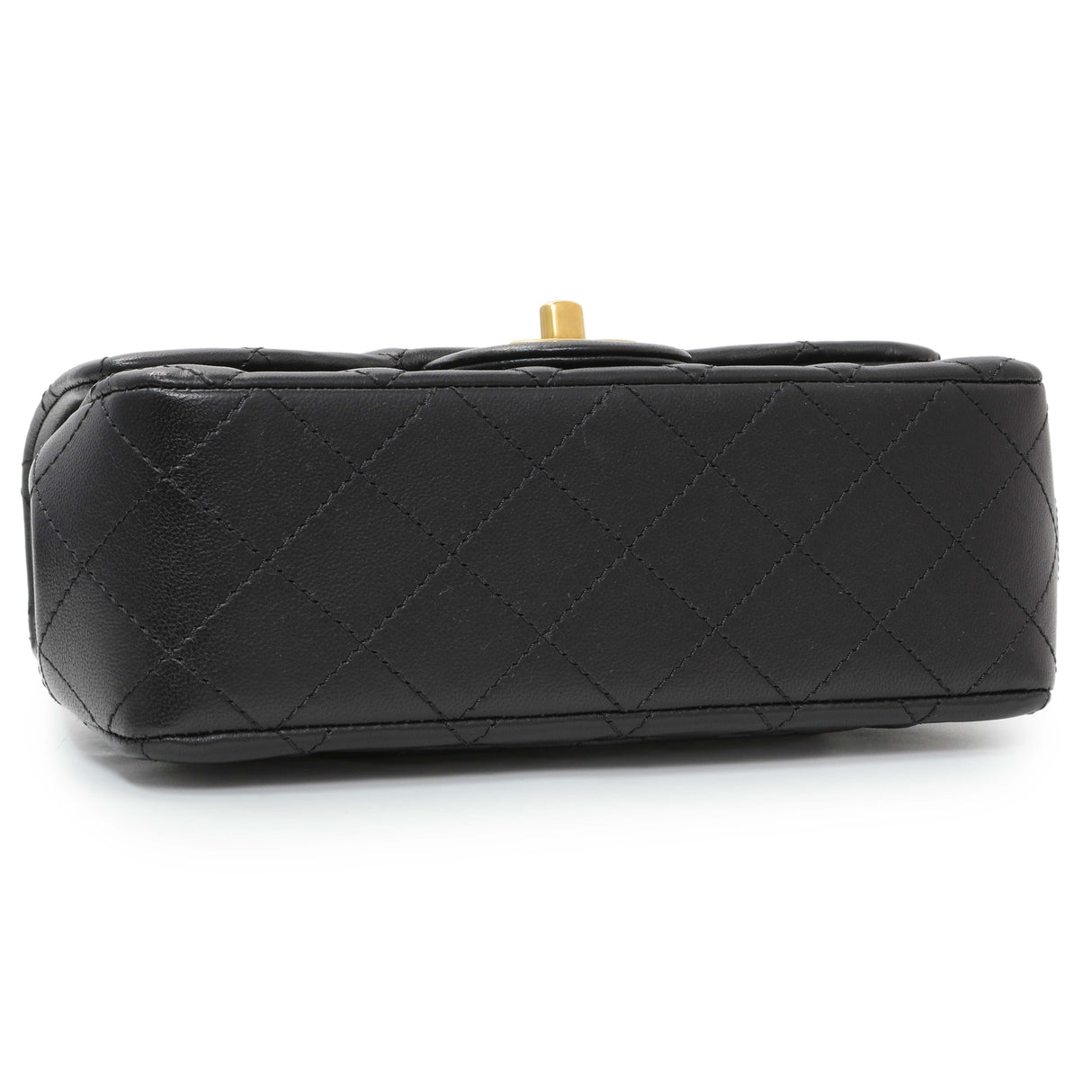 Chanel Black Mini Rectangular Flap Bag with Camellia Adjusting Chain Handbags Chanel