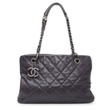 Chanel Purple Iridescent Caviar Quilted Chic Shopping Tote Handbags Chanel