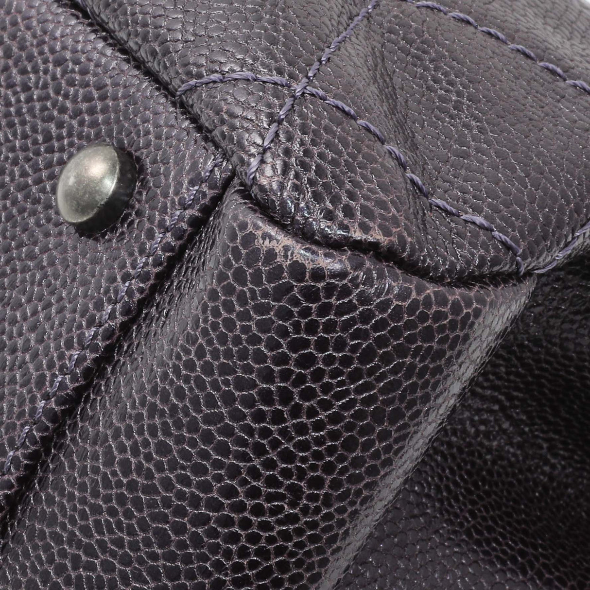 Chanel Purple Iridescent Caviar Quilted Chic Shopping Tote Handbags Chanel