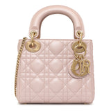 Christian Dior Lotus Metallic Lambskin Cannage Mini Lady Dior