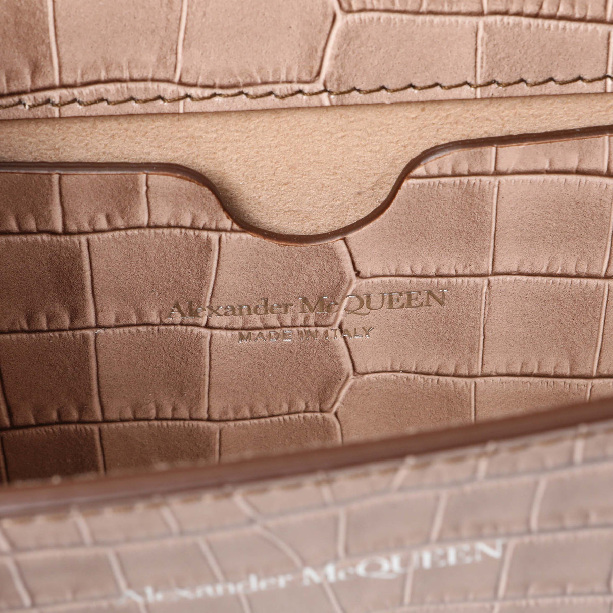 Alexander McQueen Crocodile Embossed Jeweled Satchel Handbags Alexander McQueen