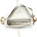 Christian Dior White Grained Calfskin Saddle Bag Handbags Christian Dior