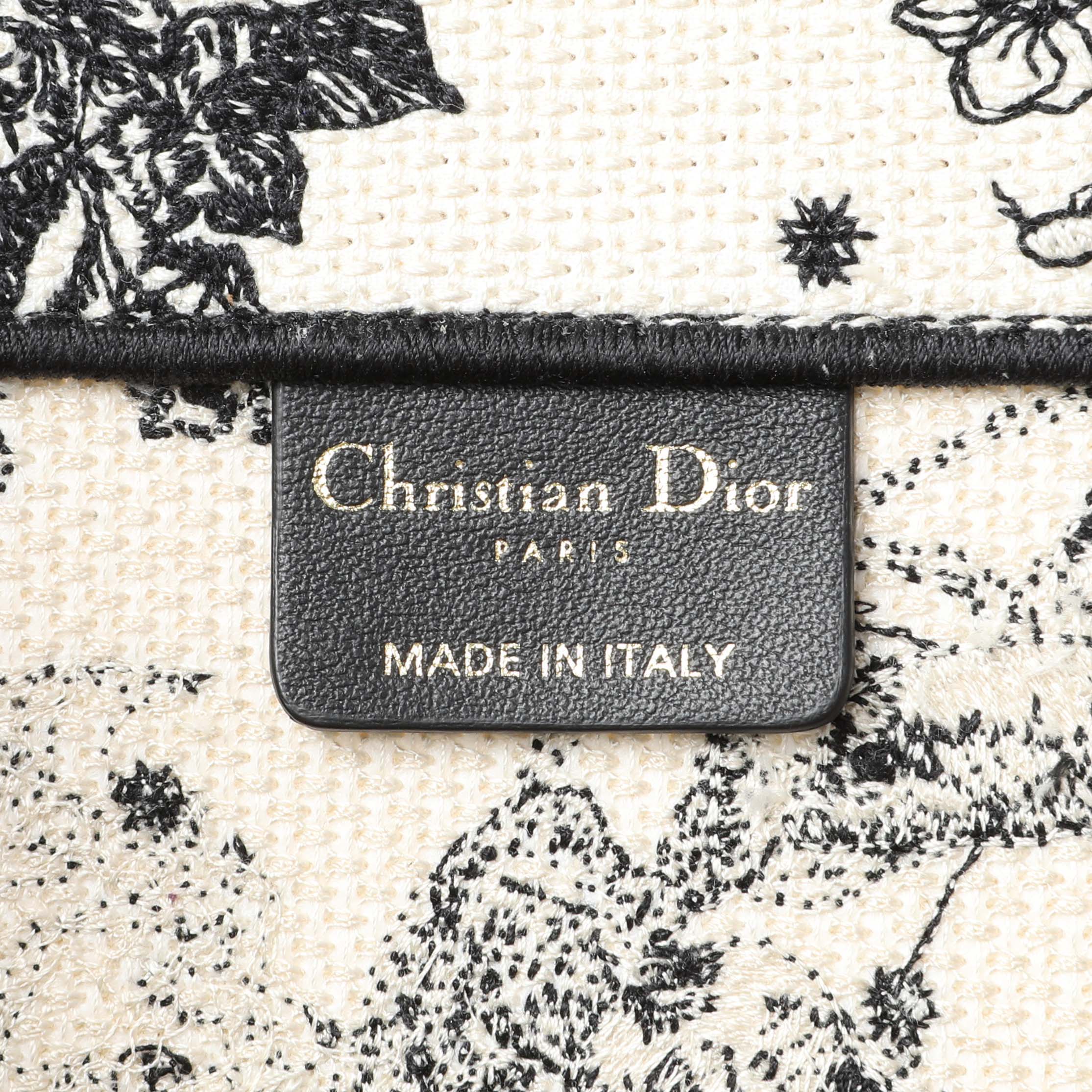 Christian Dior Latte and Black Canvas Embroidered Zodiac Toile de