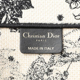 Christian Dior Latte and Black Canvas Embroidered Zodiac Toile de Jouy Medium Book Tote