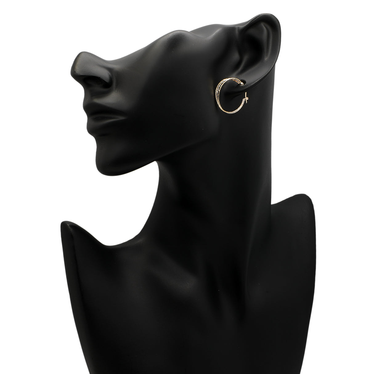 10K Tri-Gold Hoop Earrings