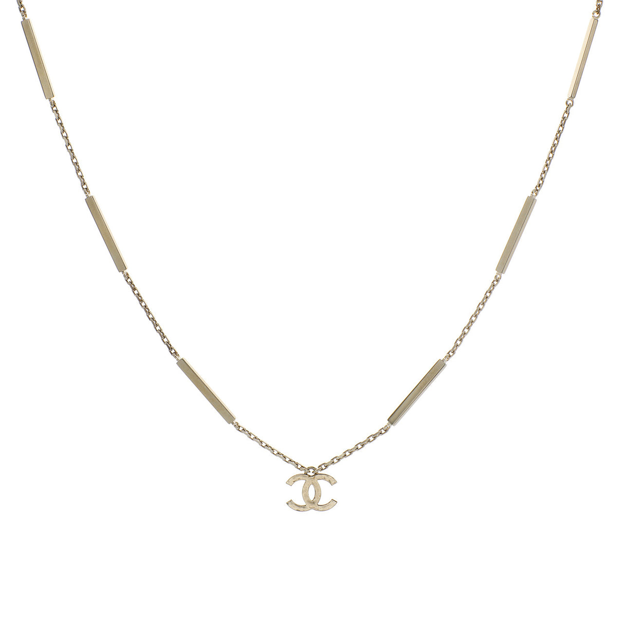 Chanel Crystal CC Pendant Necklace