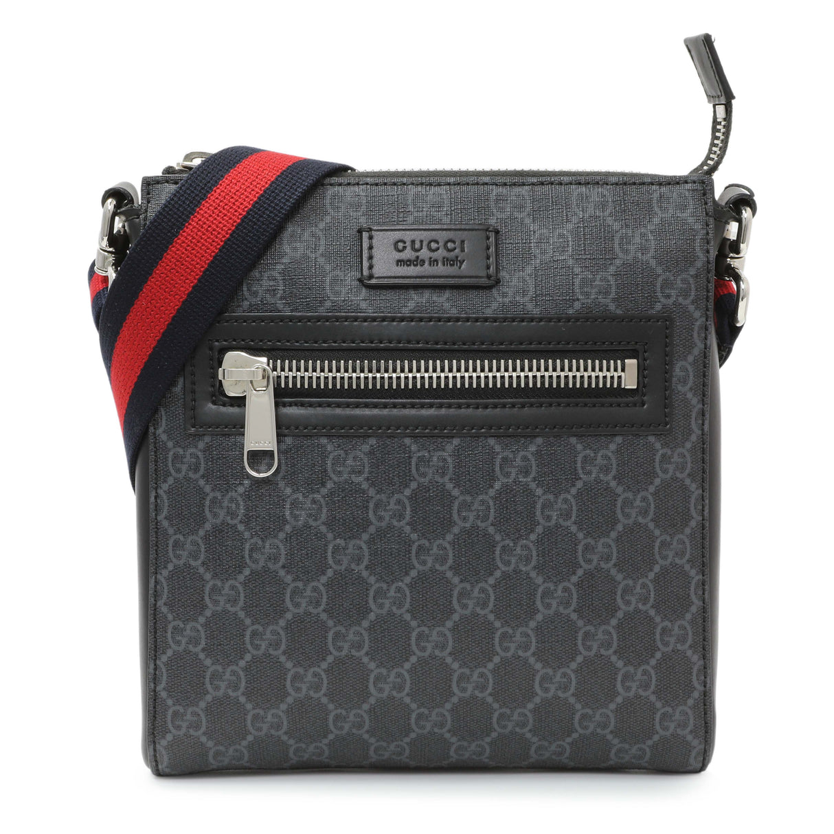 Gucci GG Supreme Monogram Web Small Flat Messenger Bag Gucci