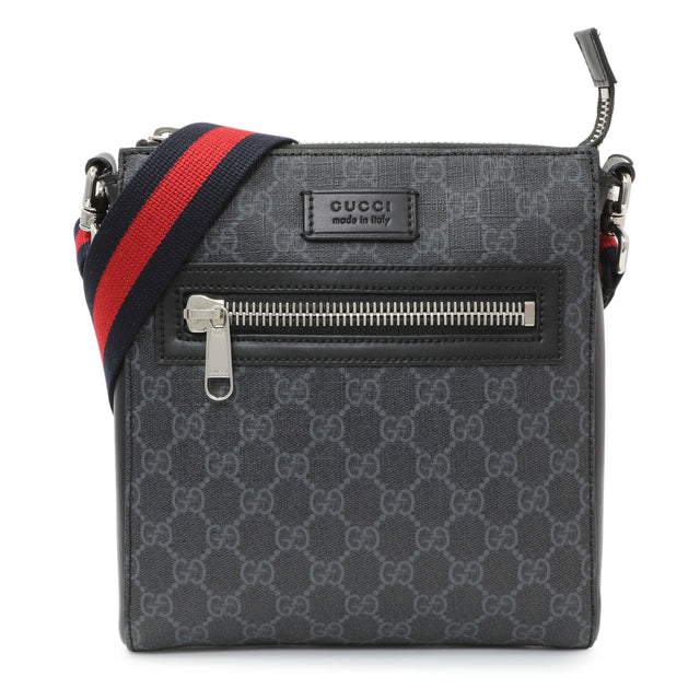 Gucci GG Supreme Monogram Web Small Flat Messenger Bag Gucci