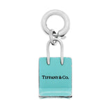 Tiffany & Co. Sterling Silver Blue Enamel Shopping Bag Charm