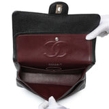 Chanel Black Quilted Caviar Medium Double Flap Handbags Chanel