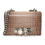 Alexander McQueen Crocodile Embossed Jeweled Satchel Handbags Alexander McQueen