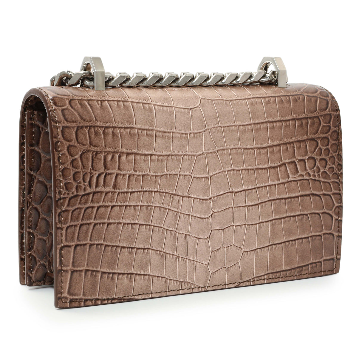 Alexander McQueen Crocodile Embossed Jeweled Satchel Handbags Alexander McQueen