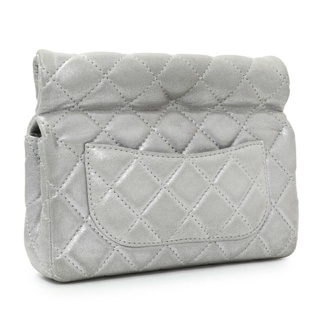Chanel Silver Iridescent Calfskin Roll Reissue Clutch Handbags Chanel