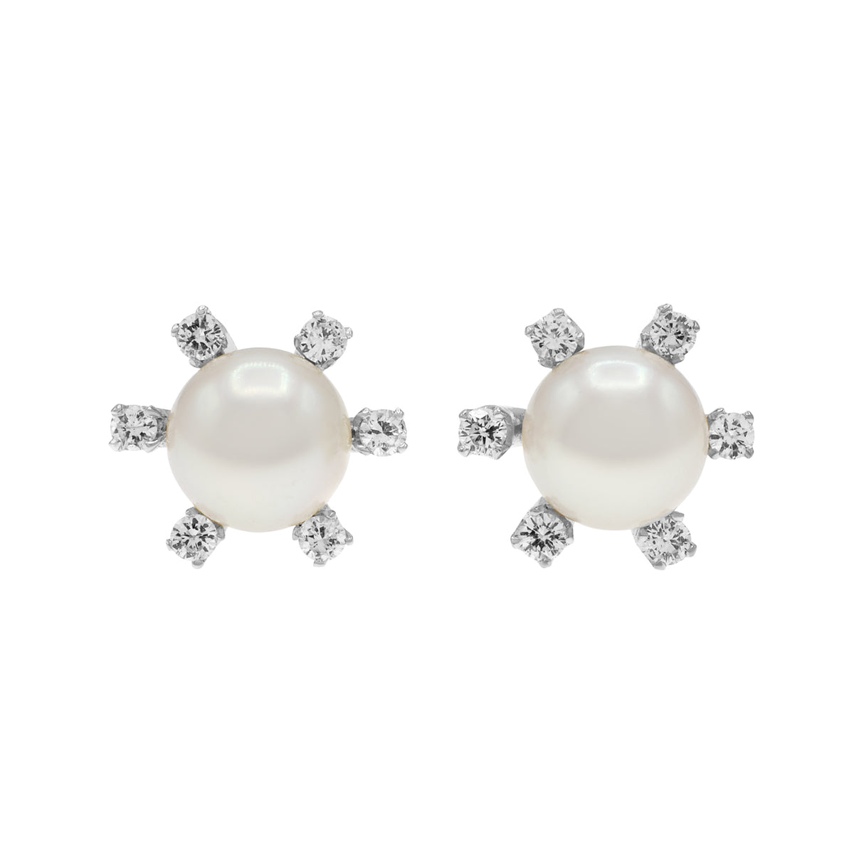 14K White Gold Akoya Pearl Earrings