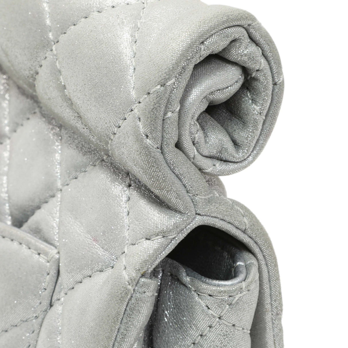 Chanel Silver Iridescent Calfskin Roll Reissue Clutch Handbags Chanel