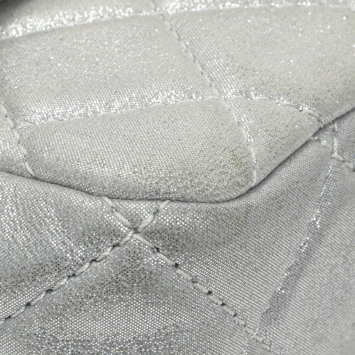 Chanel Silver Iridescent Calfskin Roll Reissue Clutch Handbags Chanel