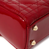 Christian Dior Red Patent Cannage Mini Lady Dior