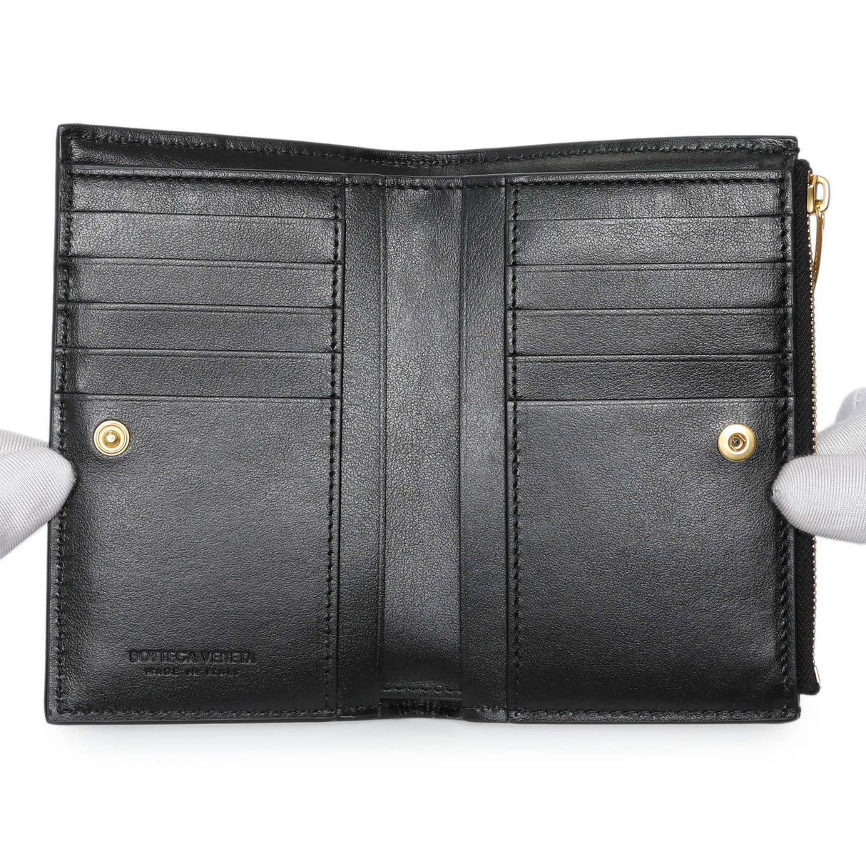Bottega Veneta Black Nappa Intrecciato Cassette Bifold Wallet Accessories Bottega Veneta