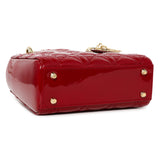 Christian Dior Red Patent Cannage Mini Lady Dior