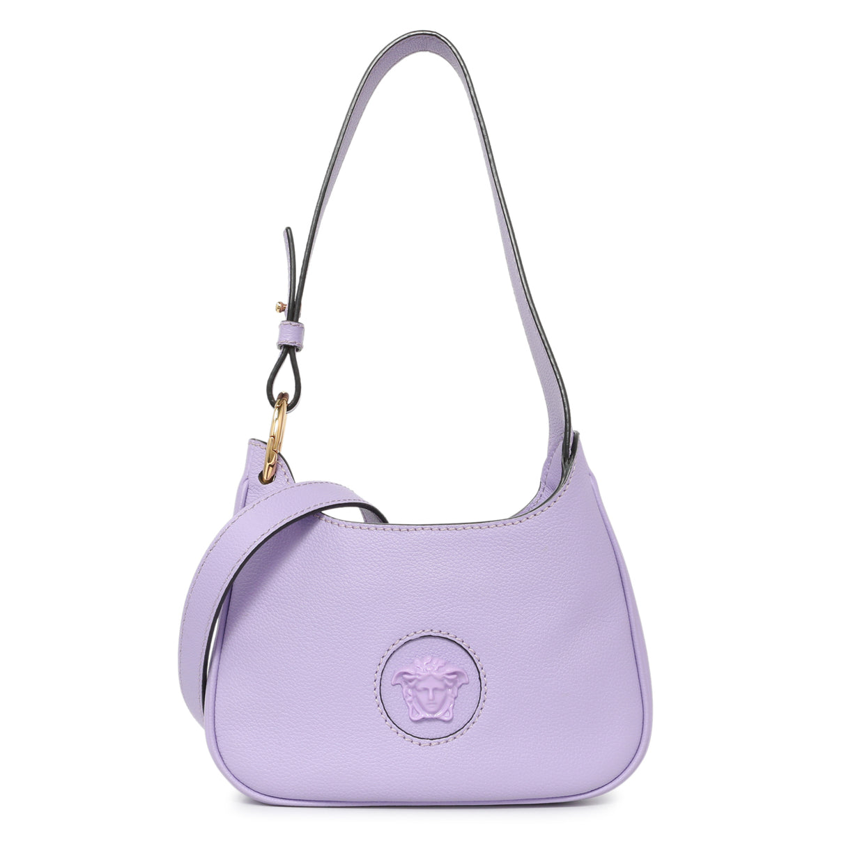 Versace Lilac Calfskin La Medusa Small Hobo Crossbody