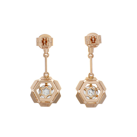 18K Rose Gold Diamond Drop Earrings