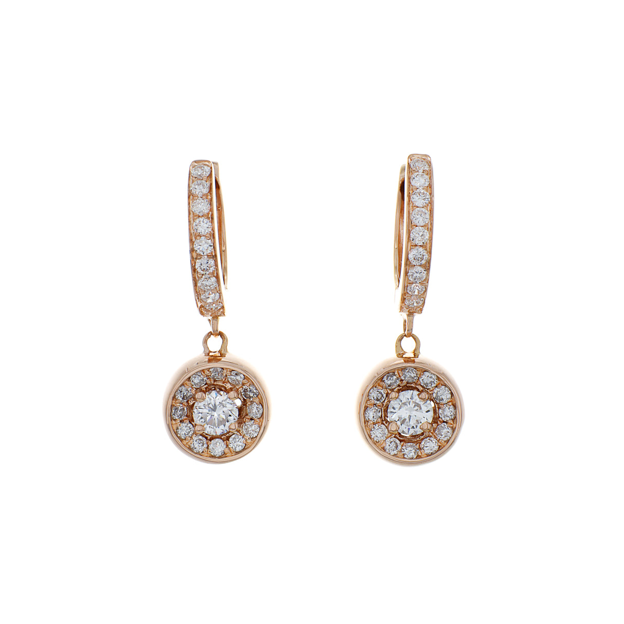 18K Rose Gold 0.62 Carat Diamond Earrings