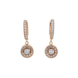 18K Rose Gold 0.62 Carat Diamond Earrings