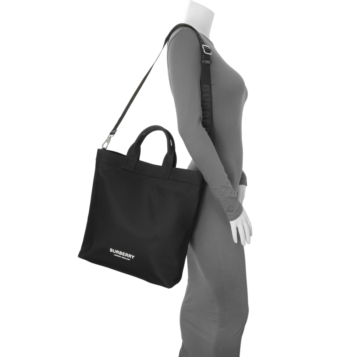 Burberry Black Nylon Artie Tote Handbags Burberry