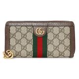 Gucci GG Supreme Monogram Web Ophidia Zip Around Wallet