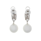 18K White Gold 12.6mm South Sea Pearl Diamond Earrings Fine Jewellery Modaselle