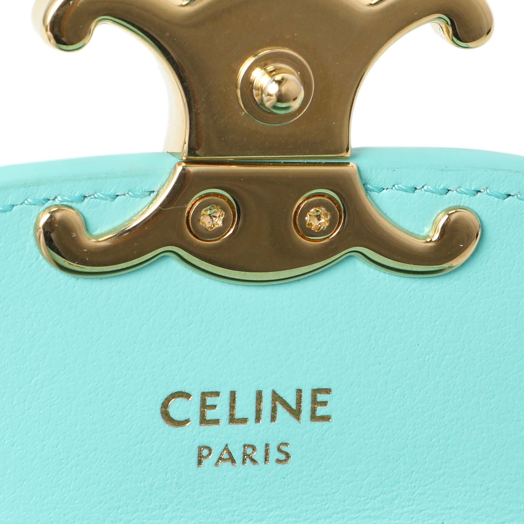 Celine Turquoise Shiny Calfskin Triomphe Airpods Case – Modaselle