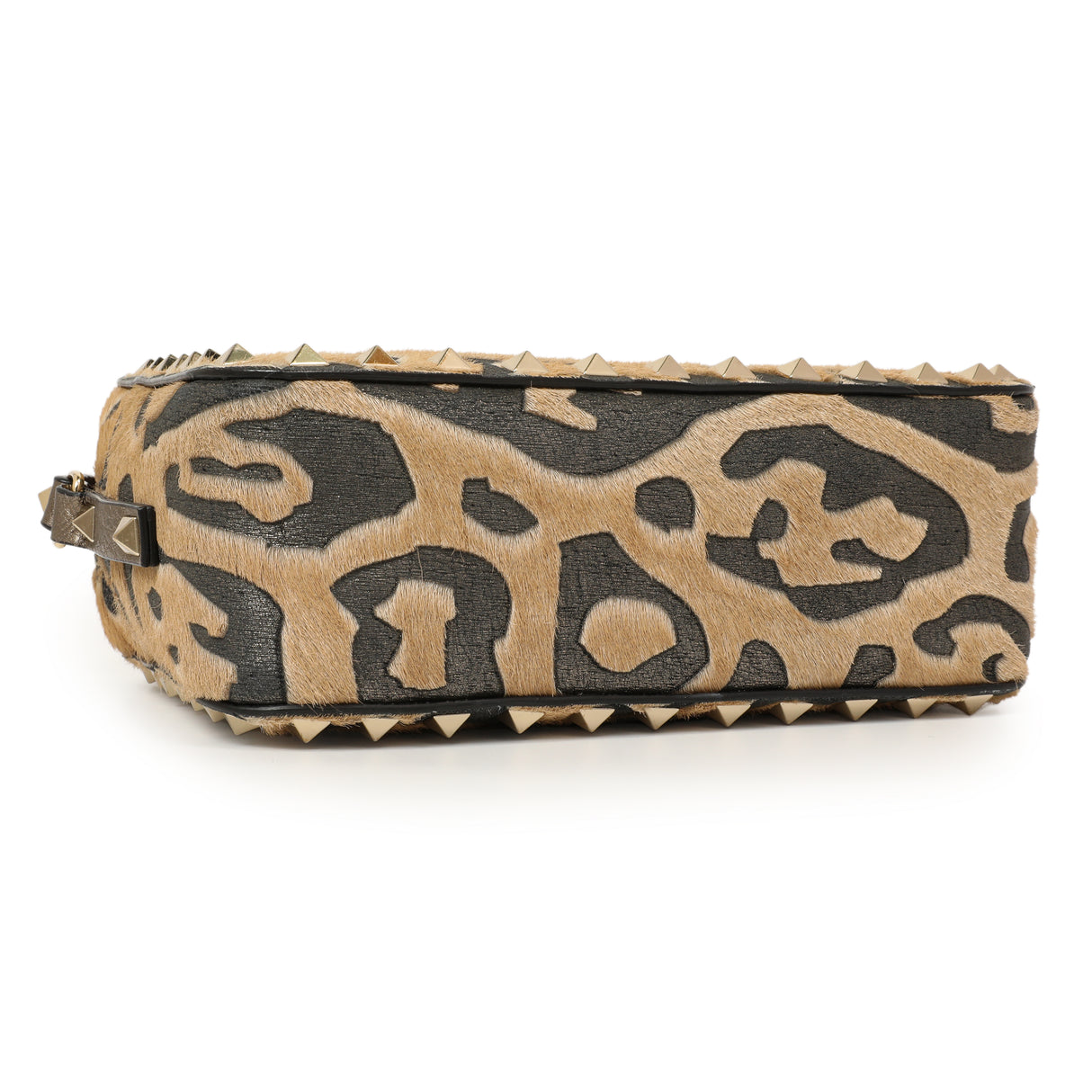 Valentino Calf Hair Leopard Rockstud Camera Crossbody