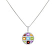 14K White Gold Multi-Gemstone Geometric Pendant Fine Jewellery Modaselle